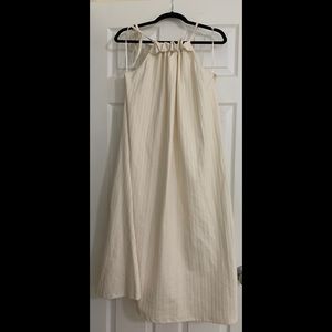 Free People Ivory Tie Neck Maxi Dress